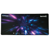 TERRA Mousepad XXL PURE Gaming black/black schwarze Umkettelung, 900 x 400 x 3 mm