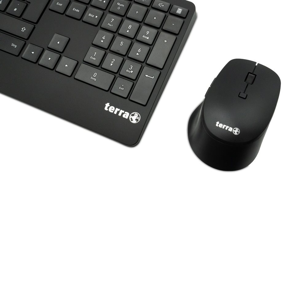 TERRA Desktop 4000 Wireless AES [DE] USB black Copilot  Tastatur+Maus, QWERTZ, 105 Tasten,